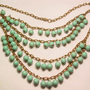 Turquoise Colored Plastic Bib Necklace
