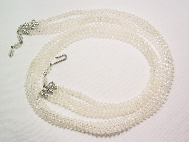 Triple Strand Crystal Necklace