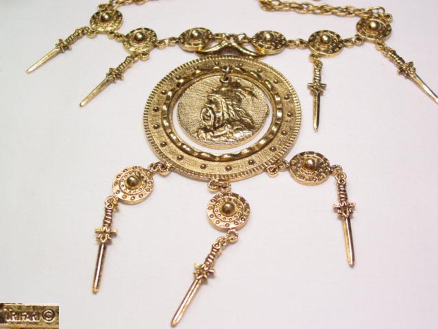 Viking and Swords Trifari Necklace