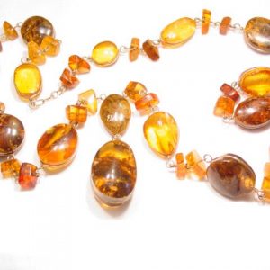 Large Amber Necklace with Pendant