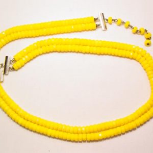 Opaque Yellow Glass Necklace