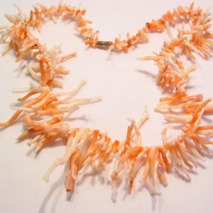 Pale Orange and Creme Branch Coral Necklace