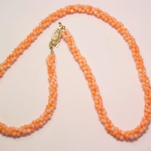 3-Strand Twist Coral Necklace