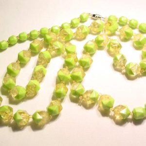 Lime and Translucent Yellow Zig-Zag Necklace