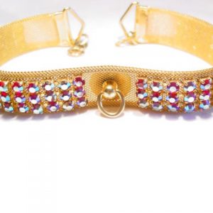 Red Aurora Borealis Dog Collar Necklace