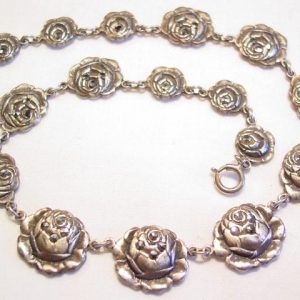 Detailed Rose and Marcasite Necklace
