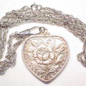 Sterling Troy Ounce Heart Necklace
