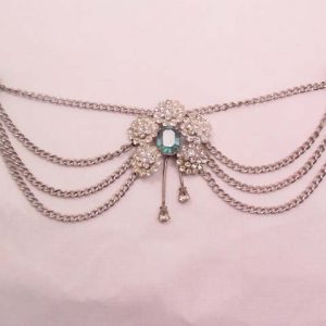 Beautiful Sterling and Rhinestone Dangling Necklace