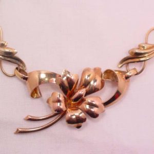 Carl Art Sterling and Gold Content Flower Necklace