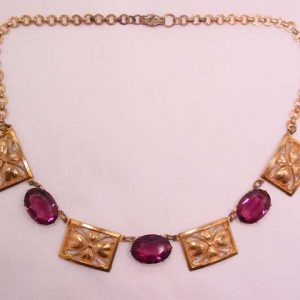 Amethyst and Dogwood Antique Necklace
