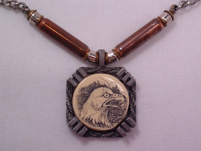 Scrimshaw Eagle Necklace