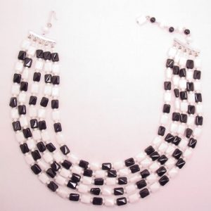 Japan Glass Checkerboard Necklace