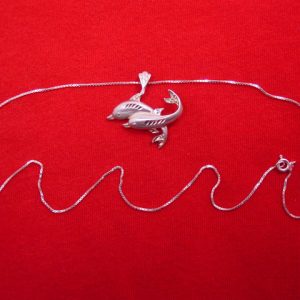 Sterling Double Dolphin Necklace