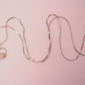 Delicate Sterling Rose in Heart Necklace