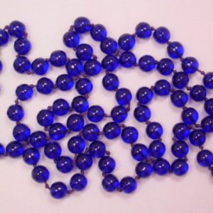 Long Cobalt Blue Glass Bead Necklace