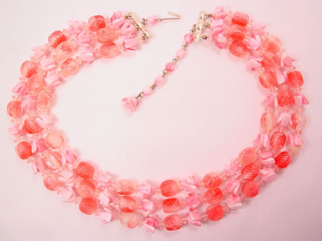 Pink Plastic Pineapple Necklace from Hong Kong