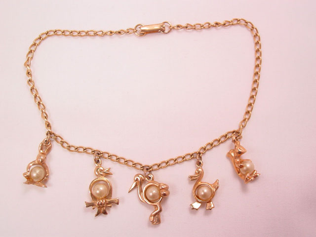 Goldtone Child’s Animal and Pearl Necklace