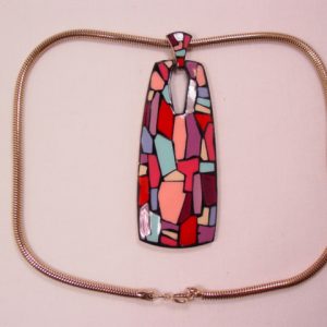 Beautiful Dali-Style Pinks, Lavenders, and Blues Eisenberg Necklace