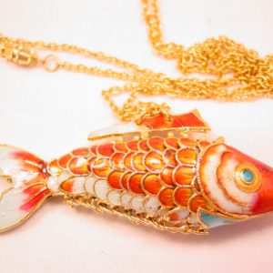 Beautiful Enameled Articulated Fish Necklace