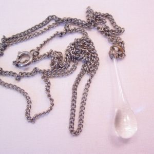 Clear Blown-Glass Drop Necklace