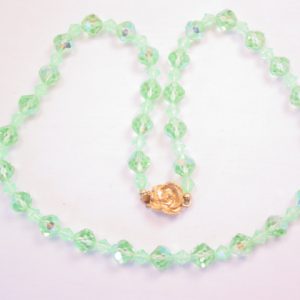 Single-Strand Lime Green Aurora Borealis Necklace