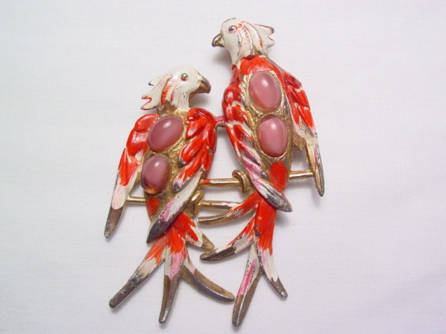 Signed Red Birds on a Branch Pin