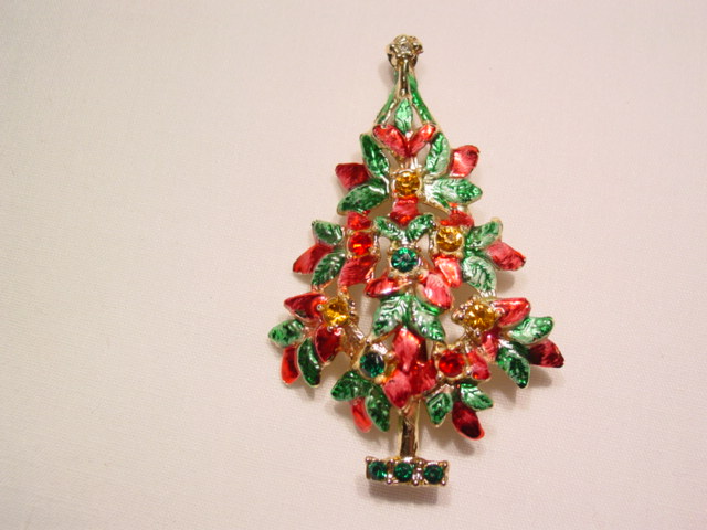 Red and Green BSK Christmas Tree Pin