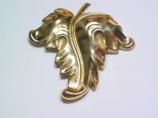Sterling Gold-Plated Leaf Pin