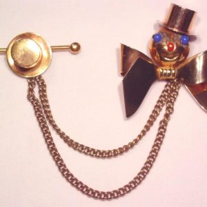 Clown and Top Hat Sweater Pin Set