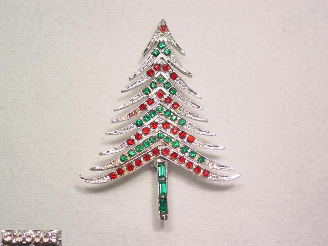 Dodds Red and Green Christmas Tree Pin