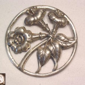Sterling Danecraft Round Floral Pin
