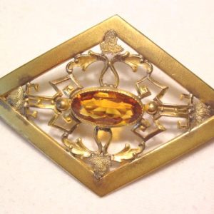 Old Art Nouveau/Art Deco Topaz Pin