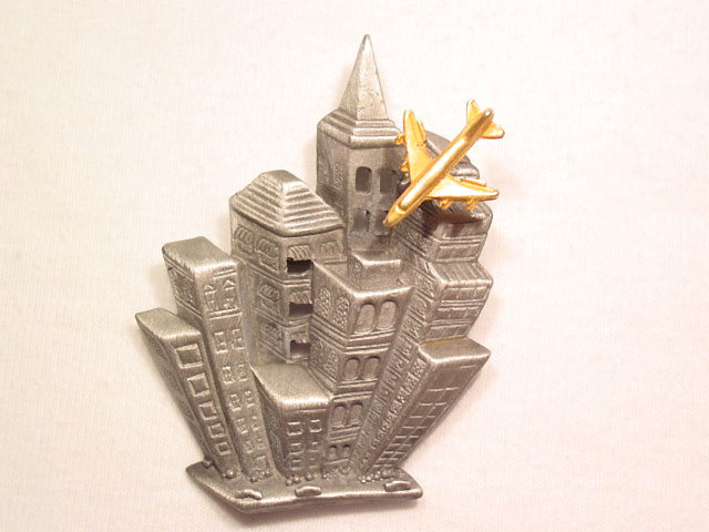 AJC Skyscrapers and Airplane Trembler Pin