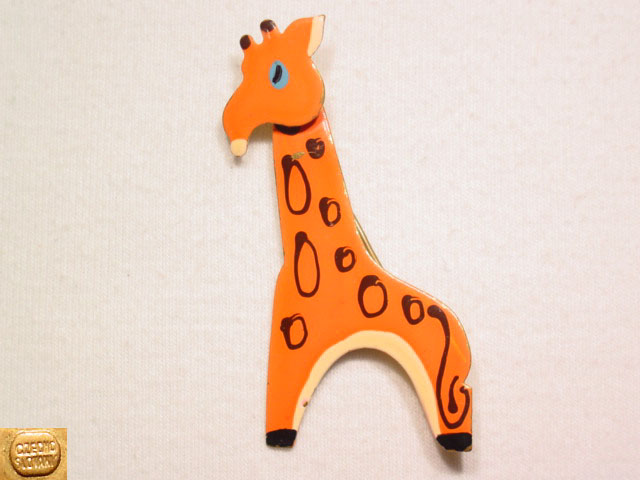 Czechoslovakian Enamel Giraffe Pin