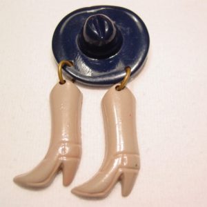 Plastic Cowboy Hat and Boots Pin
