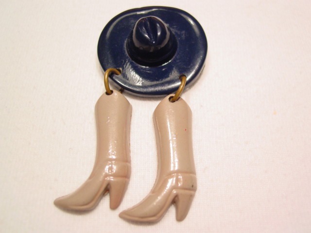 Plastic Cowboy Hat and Boots Pin