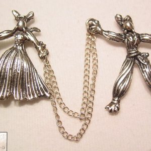 Sterling Straw Man and Woman Scatter Pins