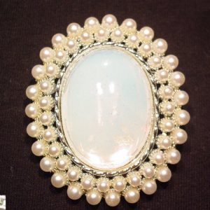 Opalescent and Pearl Oval Dodds Pin