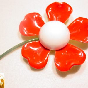 Red and White Original by Robert Flower Pin