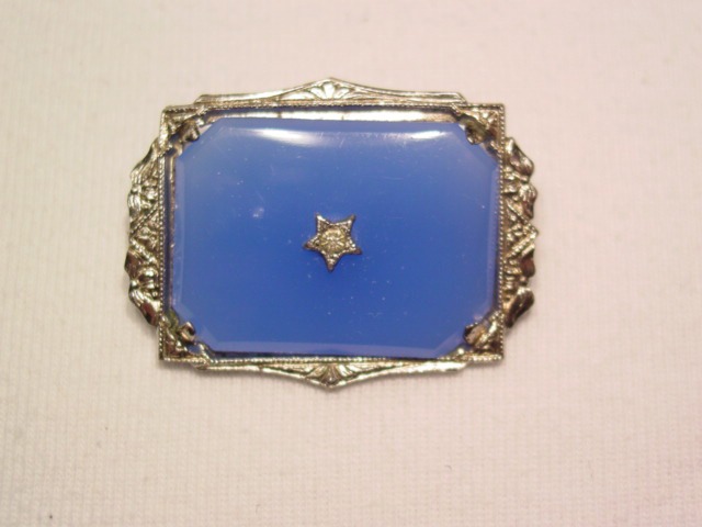 Large Periwinkle Blue Stone Pin