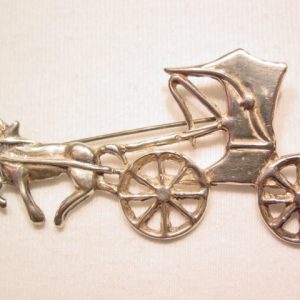 Horse and Carriage Sterling Pin