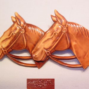 Brown Plastic Double-Headed Horse Pin