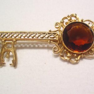 Topaz Golden Key Pin