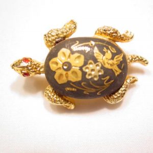 Damascene Turtle Pin