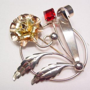 Sterling EnZell Flower Pin