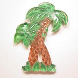 Painted Lucite Palm Tree Pin