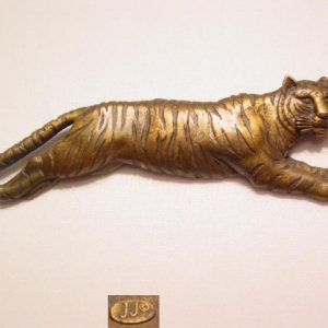 Antiqued J.J. Goldtone Running Tiger Pin
