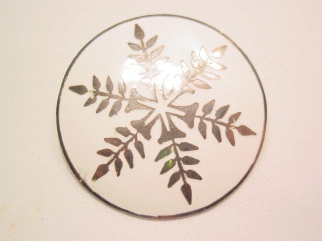 Round Siam Sterling Snowflake Pin