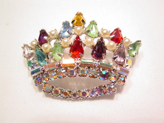 Multi-Colored Crown Pin