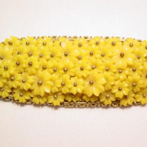 Yellow Flowers Oval Pin